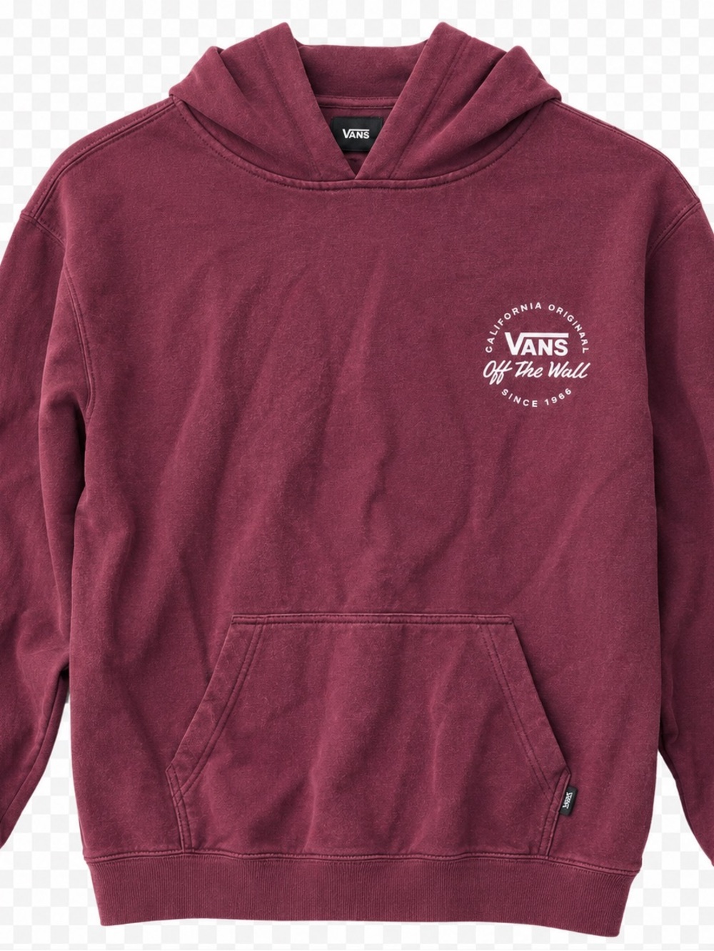 Vans Boys L - Maroon Crewneck Hoodie with Chest Logo